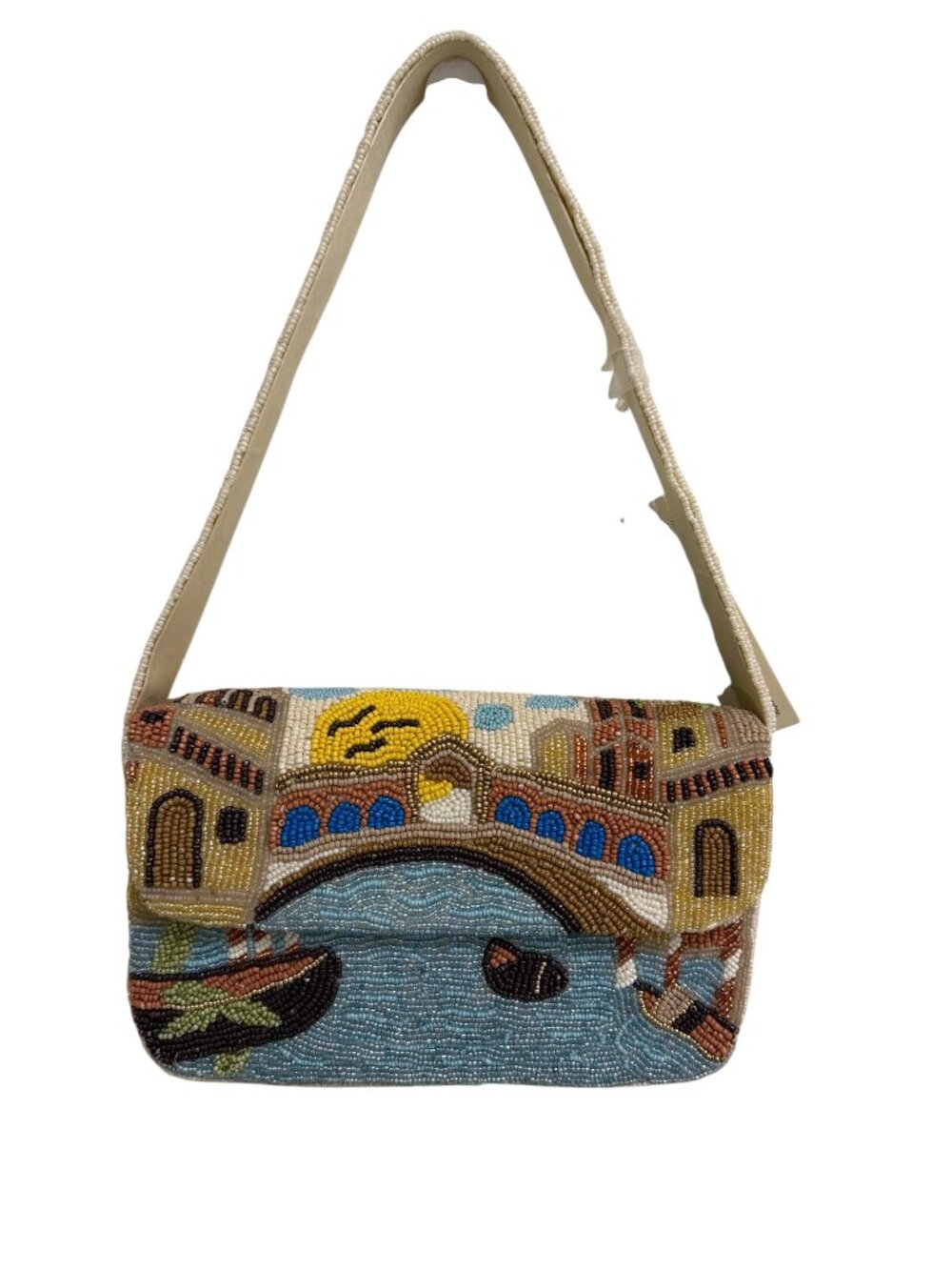 Handcrafted in India Venice Italy Canal Gondola Beaded Bag New Release NWT